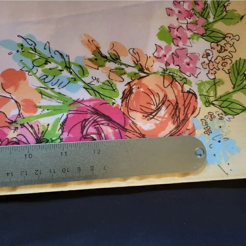 Vintage Pristine '70'S Set Of 2 Vera Neumann Placemats Yellow Flora 17